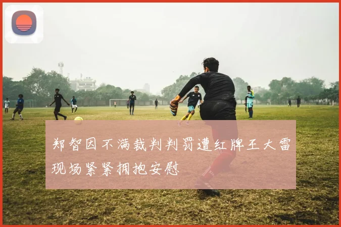 郑智因不满裁判判罚遭红牌王大雷现场紧紧拥抱安慰